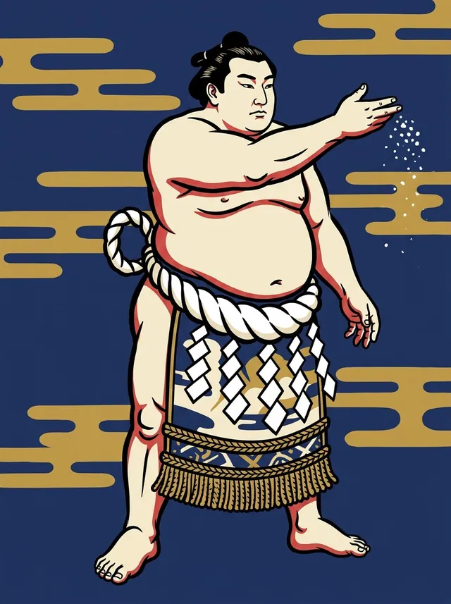 AI-generated illustration of a representative sumo wrestler. Not a photograph or a likeness of Asashoryu Akinori.