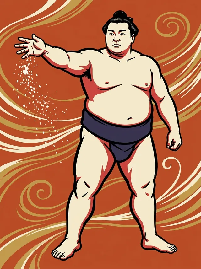 AI-generated illustration of a representative sumo wrestler. Not a photograph or a likeness of Chiyoshoma Fujio.