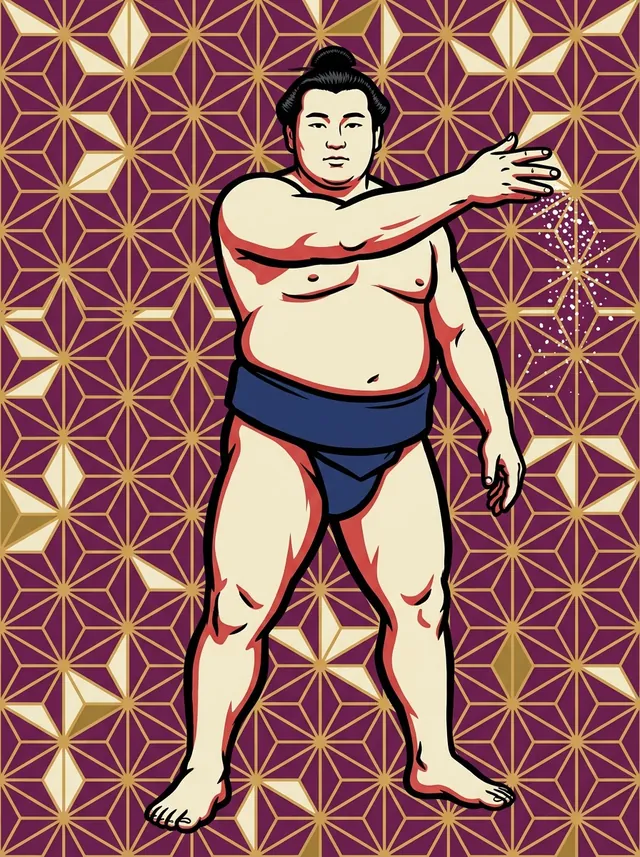 AI-generated illustration of a representative sumo wrestler. Not a photograph or a likeness of Daibanjaku Hisashi.