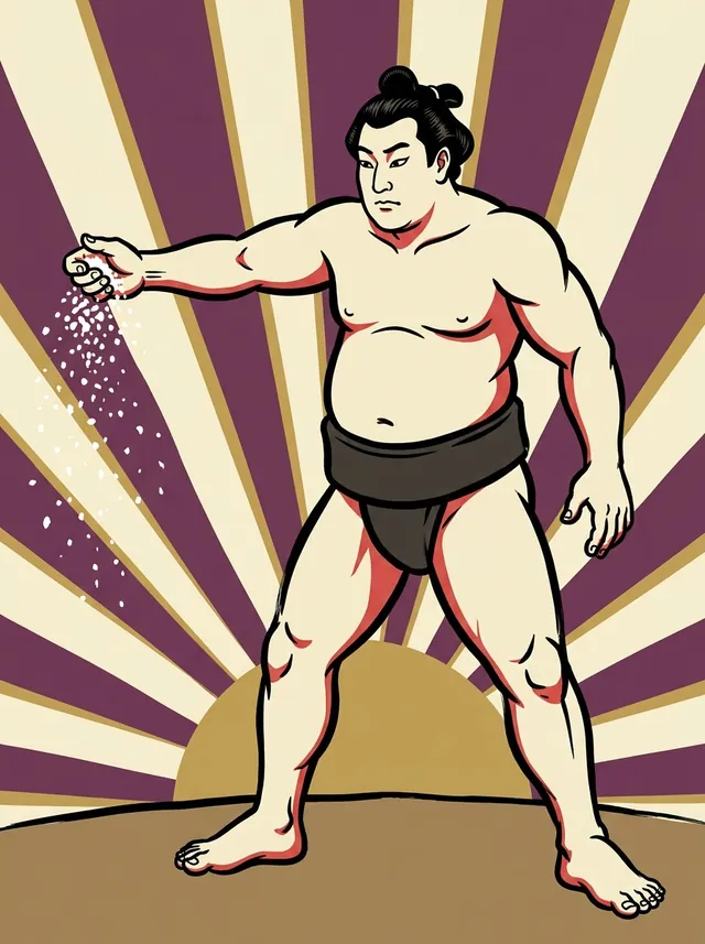 AI-generated illustration of a representative sumo wrestler. Not a photograph or a likeness of Daionami Masaru.