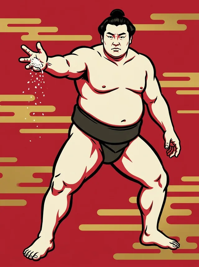 AI-generated illustration of a representative sumo wrestler. Not a photograph or a likeness of Hoshiandesu Hose.