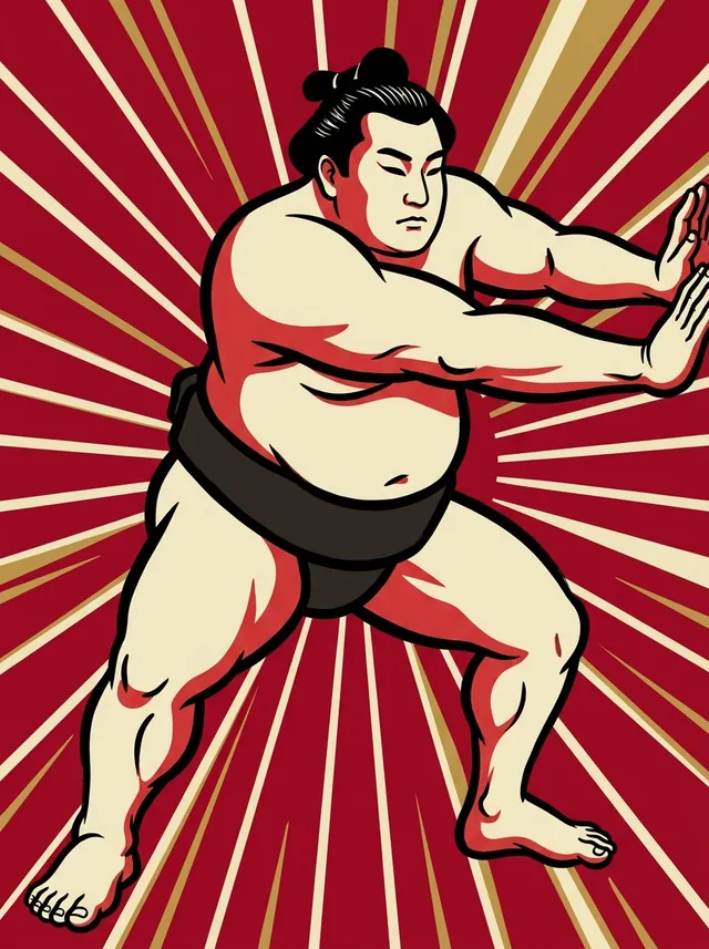 AI-generated illustration of a representative sumo wrestler. Not a photograph or a likeness of Hoshitango Imachi.