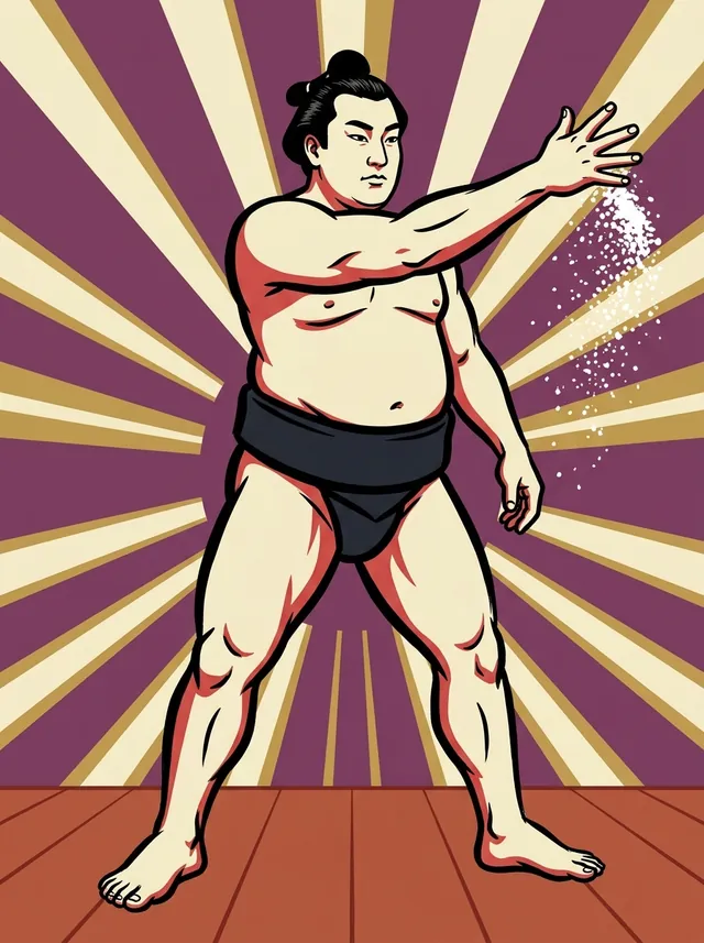 AI-generated illustration of a representative sumo wrestler. Not a photograph or a likeness of Tokachiiwa Yutaka.