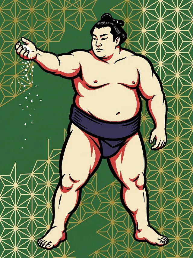 AI-generated illustration of a representative sumo wrestler. Not a photograph or a likeness of Daishi Nobuyuki.