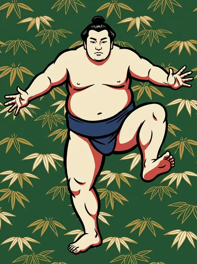 AI-generated illustration of a representative sumo wrestler. Not a photograph or a likeness of Kiyoseumi Takayuki.
