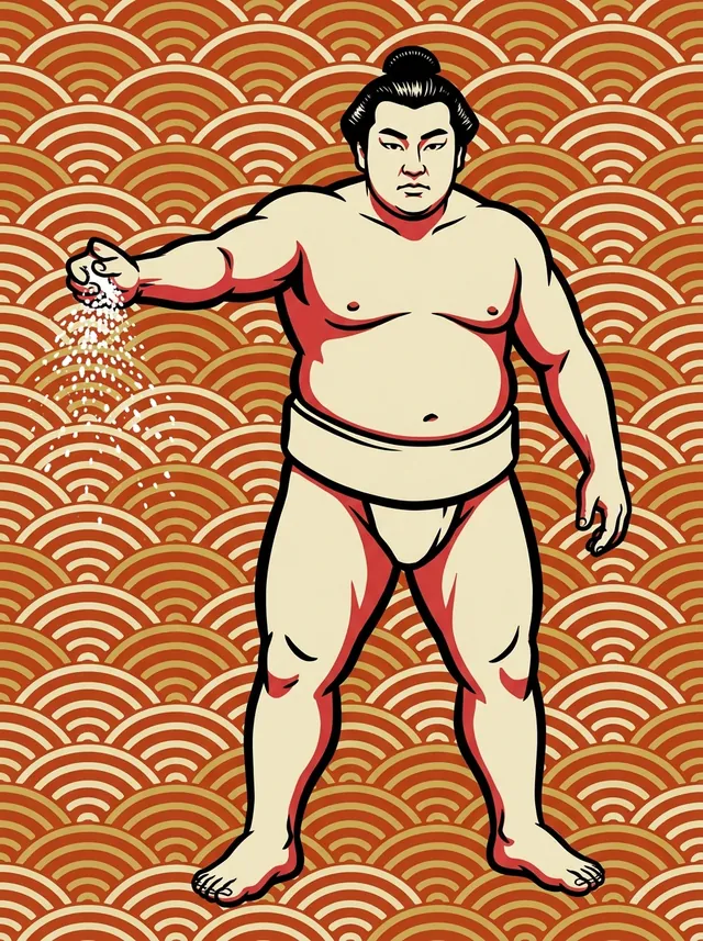 AI-generated illustration of a representative sumo wrestler. Not a photograph or a likeness of Ogiyama Takashi.