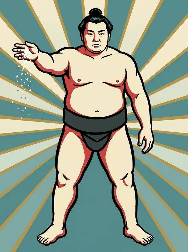 AI-generated illustration of a representative sumo wrestler. Not a photograph or a likeness of Tatekabuto Sachio.