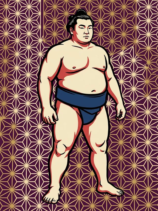 AI-generated illustration of a representative sumo wrestler. Not a photograph or a likeness of Tamaasuka Daisuke.