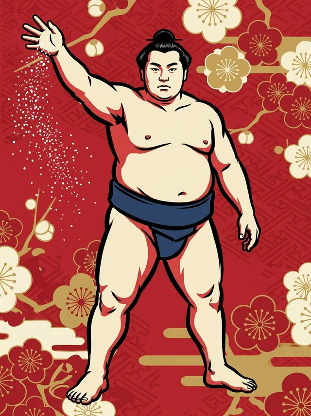 AI-generated illustration of a representative sumo wrestler. Not a photograph or a likeness of Kotokuni Akimasa.