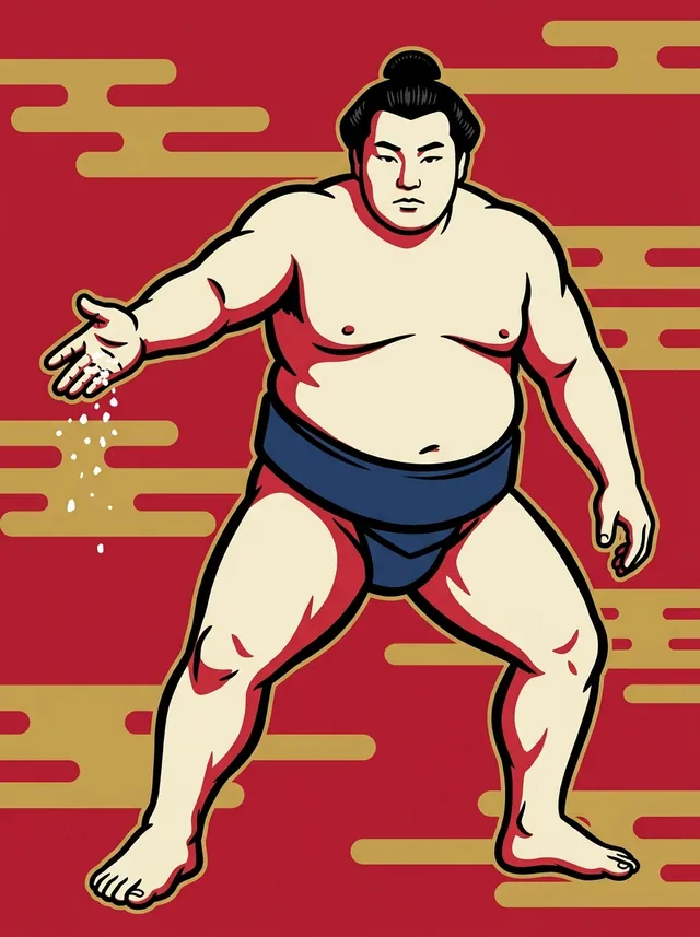AI-generated illustration of a representative sumo wrestler. Not a photograph or a likeness of Oga Atsushi.