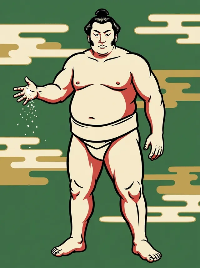 AI-generated illustration of a representative sumo wrestler. Not a photograph or a likeness of Arase Nagahide.