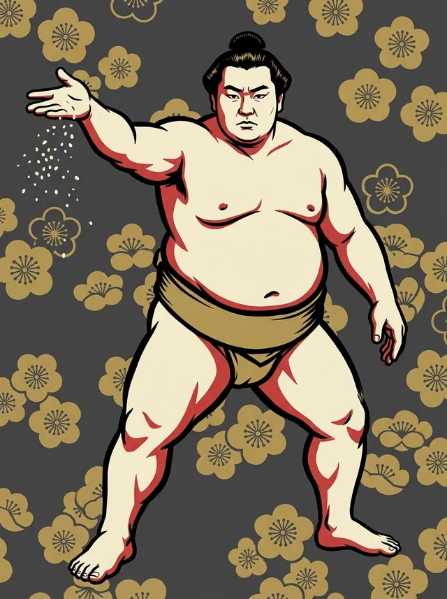 AI-generated illustration of a representative sumo wrestler. Not a photograph or a likeness of Kanechika Kazunori.