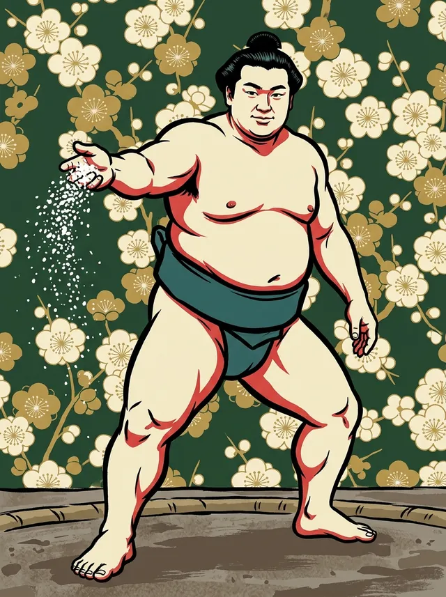 AI-generated illustration of a representative sumo wrestler. Not a photograph or a likeness of Shachinosato Masahiro.