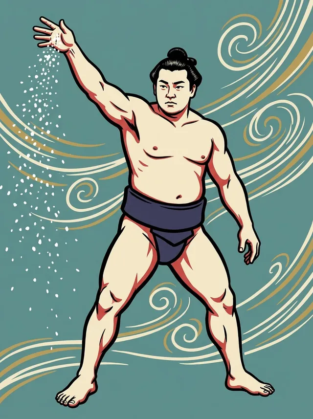 AI-generated illustration of a representative sumo wrestler. Not a photograph or a likeness of Mifunenami Seikichi.