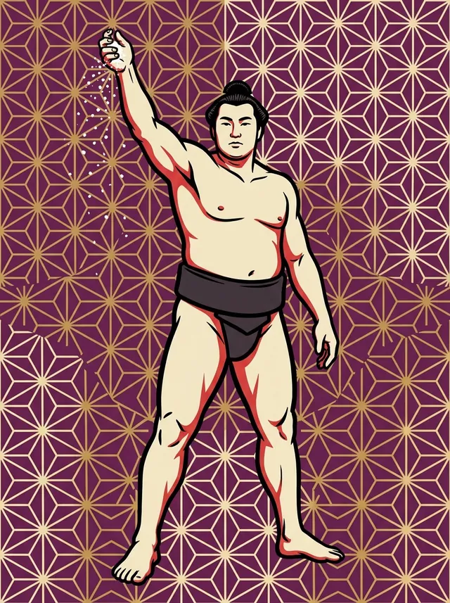 AI-generated illustration of a representative sumo wrestler. Not a photograph or a likeness of Ohidake Eiryu.