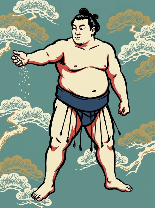 AI-generated illustration of a representative sumo wrestler. Not a photograph or a likeness of Orochiyama Torinosuke.