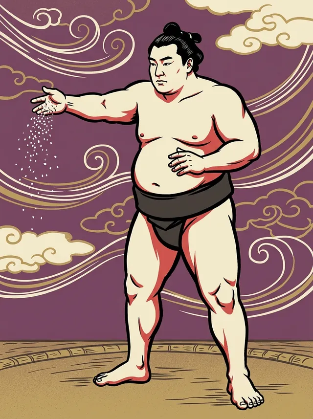 AI-generated illustration of a representative sumo wrestler. Not a photograph or a likeness of Mikumayama Yoshio.