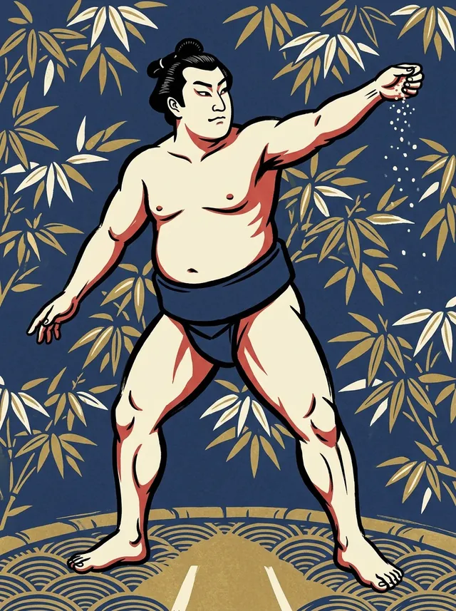 AI-generated illustration of a representative sumo wrestler. Not a photograph or a likeness of Udagawa Katsutaro.