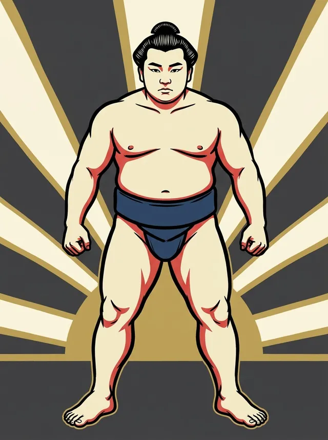 AI-generated illustration of a representative sumo wrestler. Not a photograph or a likeness of Tochiiyama Hiroyuki.