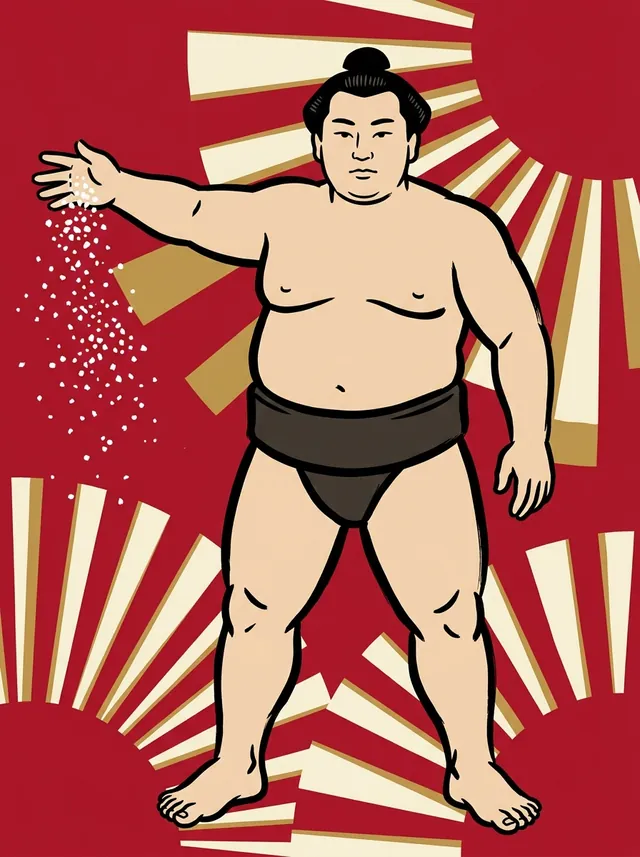 AI-generated illustration of a representative sumo wrestler. Not a photograph or a likeness of Atsuminada Masayuki.