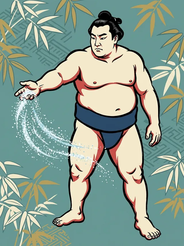 AI-generated illustration of a representative sumo wrestler. Not a photograph or a likeness of Iyozakura Masayuki.