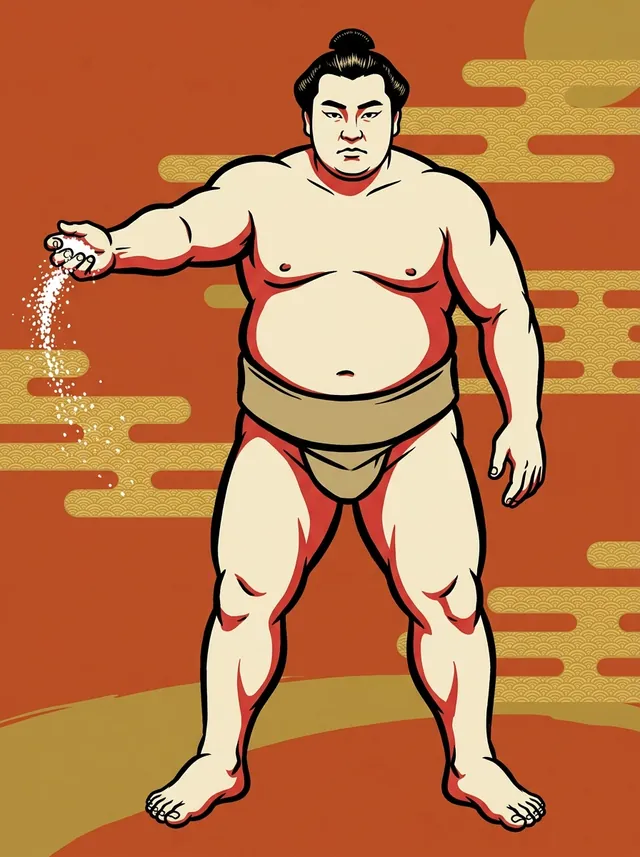 AI-generated illustration of a representative sumo wrestler. Not a photograph or a likeness of Kotowaka Chikao.