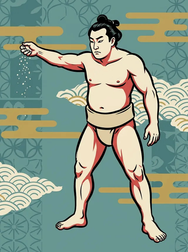 AI-generated illustration of a representative sumo wrestler. Not a photograph or a likeness of Fukunosato Kunio.