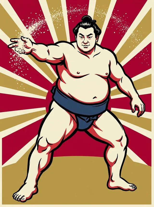 AI-generated illustration of a representative sumo wrestler. Not a photograph or a likeness of Ayanishiki Kyugoro.