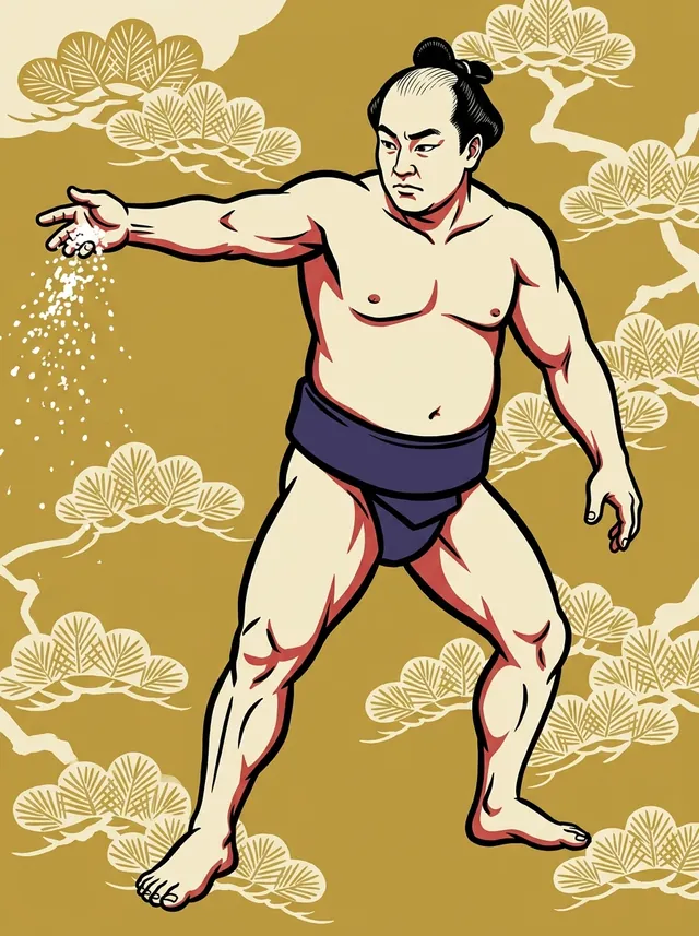 AI-generated illustration of a representative sumo wrestler. Not a photograph or a likeness of Fujinosato Eizo.