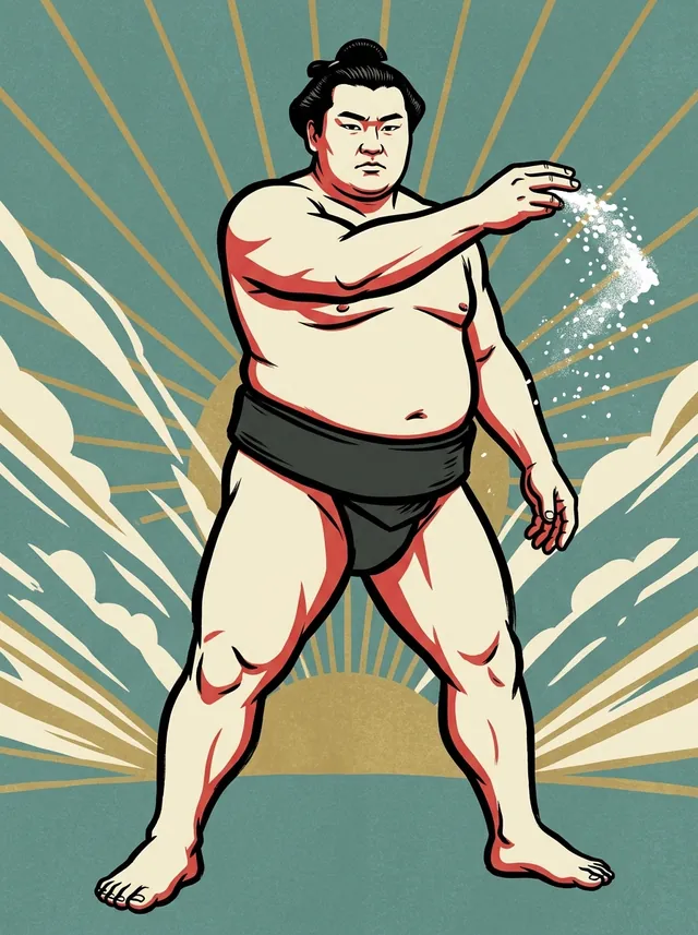 AI-generated illustration of a representative sumo wrestler. Not a photograph or a likeness of Takanomine Akihiko.
