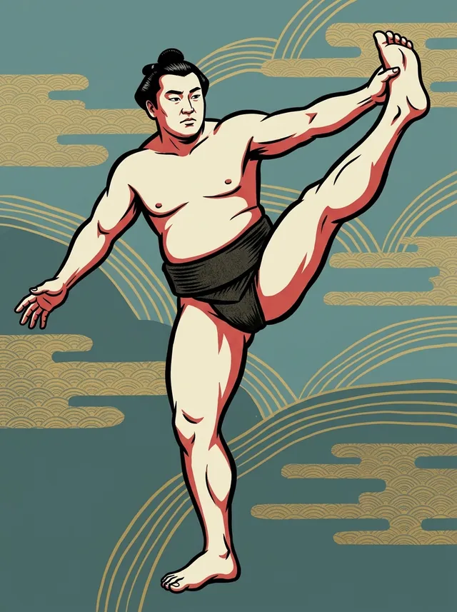 AI-generated illustration of a representative sumo wrestler. Not a photograph or a likeness of Echigoyama Shigemasa.
