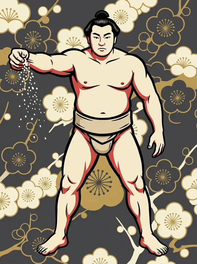 AI-generated illustration of a representative sumo wrestler. Not a photograph or a likeness of Mutsunishiki Shujiro.