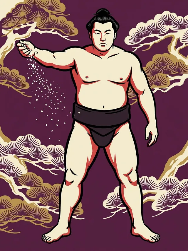AI-generated illustration of a representative sumo wrestler. Not a photograph or a likeness of Hibikiya Kageo.