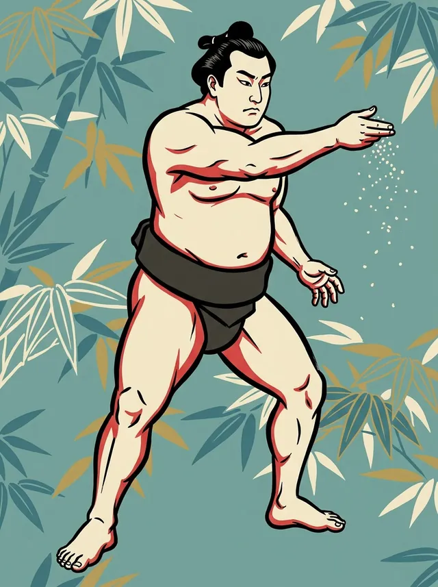 AI-generated illustration of a representative sumo wrestler. Not a photograph or a likeness of Miyasaka Kiyoshi.