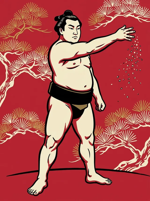 AI-generated illustration of a representative sumo wrestler. Not a photograph or a likeness of Kurojishi Yuzo.
