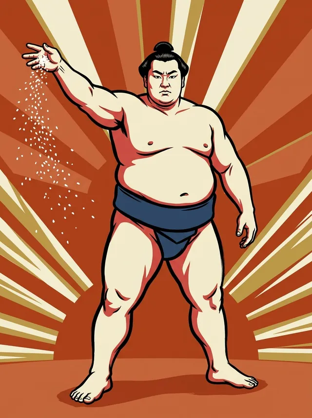 AI-generated illustration of a representative sumo wrestler. Not a photograph or a likeness of Kokkai Futoshi.