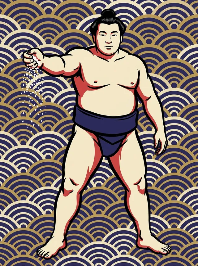 AI-generated illustration of a representative sumo wrestler. Not a photograph or a likeness of Kotoyanagi.