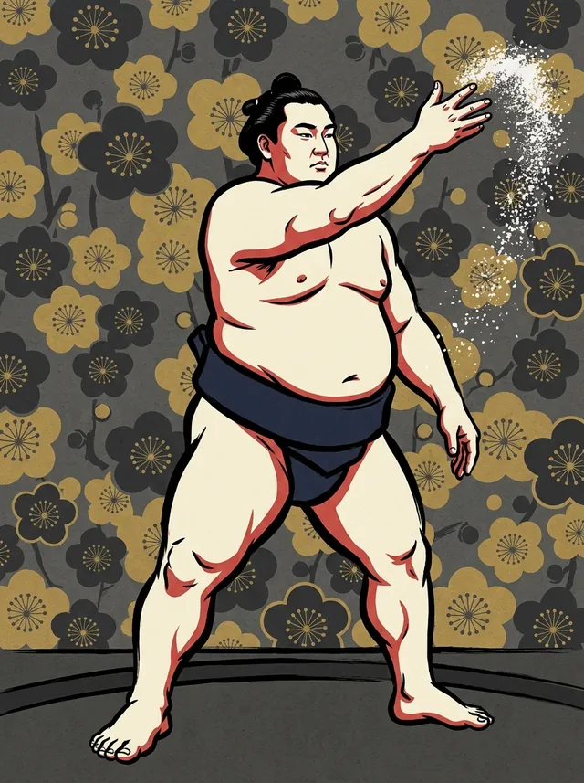 AI-generated illustration of a representative sumo wrestler. Not a photograph or a likeness of Kotozakura Masakatsu.