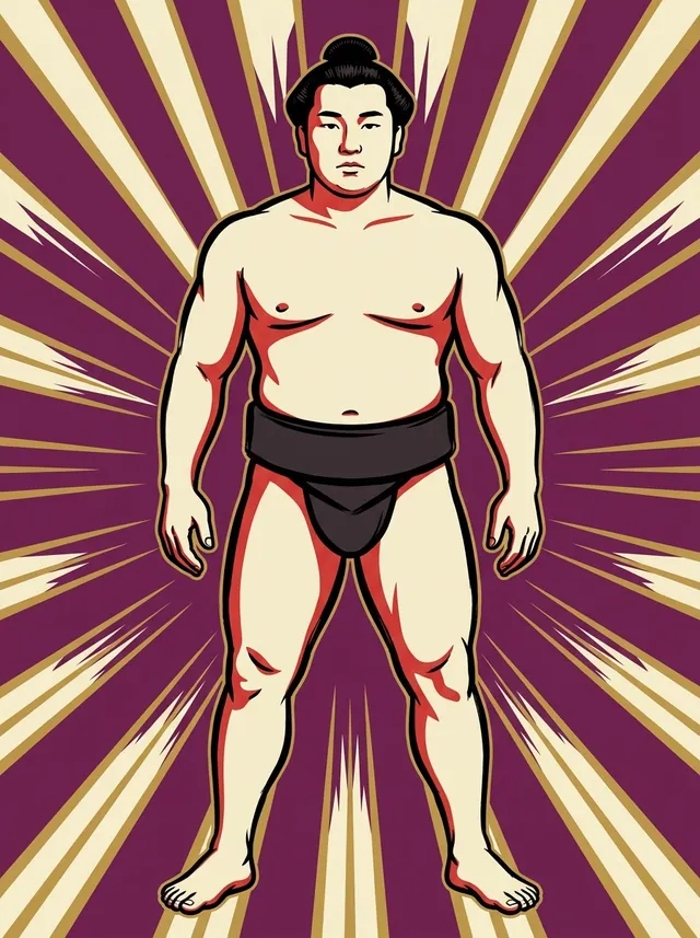 AI-generated illustration of a representative sumo wrestler. Not a photograph or a likeness of Nanyozakura.