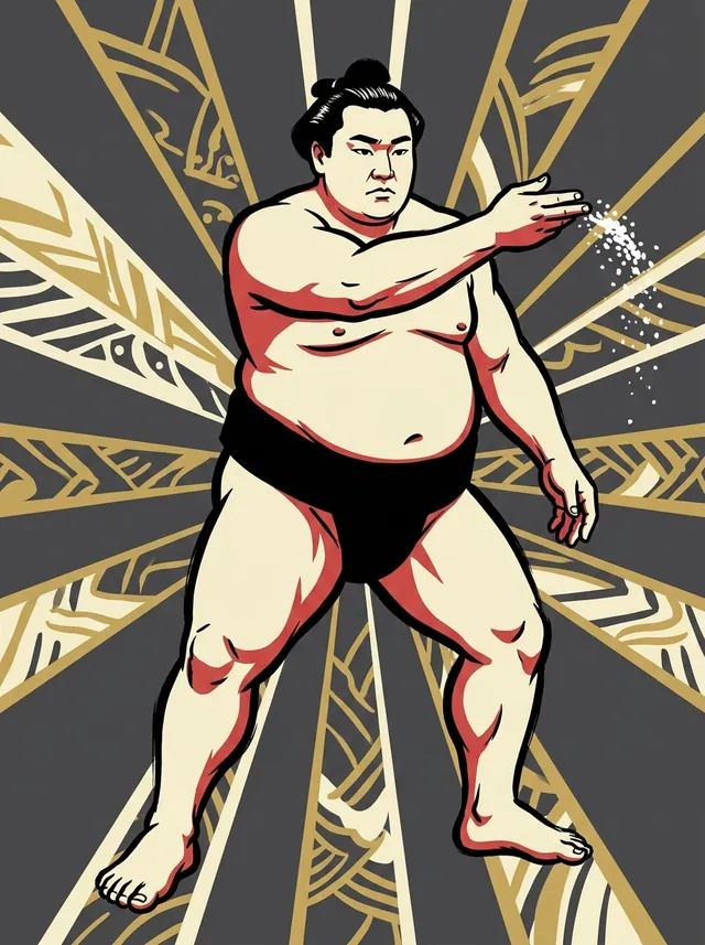 AI-generated illustration of a representative sumo wrestler. Not a photograph or a likeness of Ohayama Yoshio.