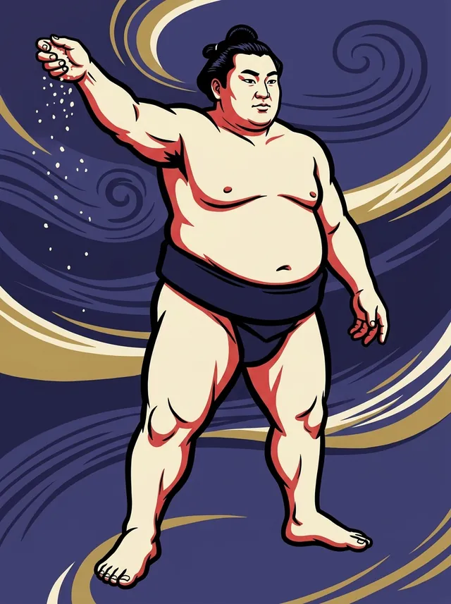 AI-generated illustration of a representative sumo wrestler. Not a photograph or a likeness of Oho Konosuke.