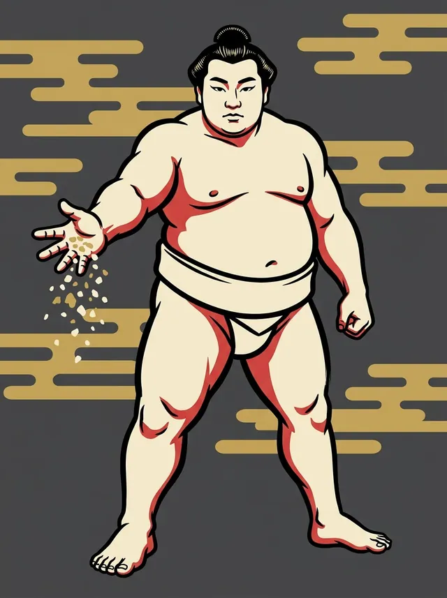 AI-generated illustration of a representative sumo wrestler. Not a photograph or a likeness of Akitsukaze Otoemon.