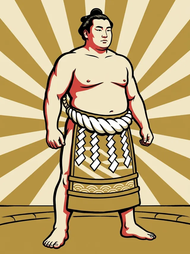 AI-generated illustration of a representative sumo wrestler. Not a photograph or a likeness of Tochigiyama Moriya.
