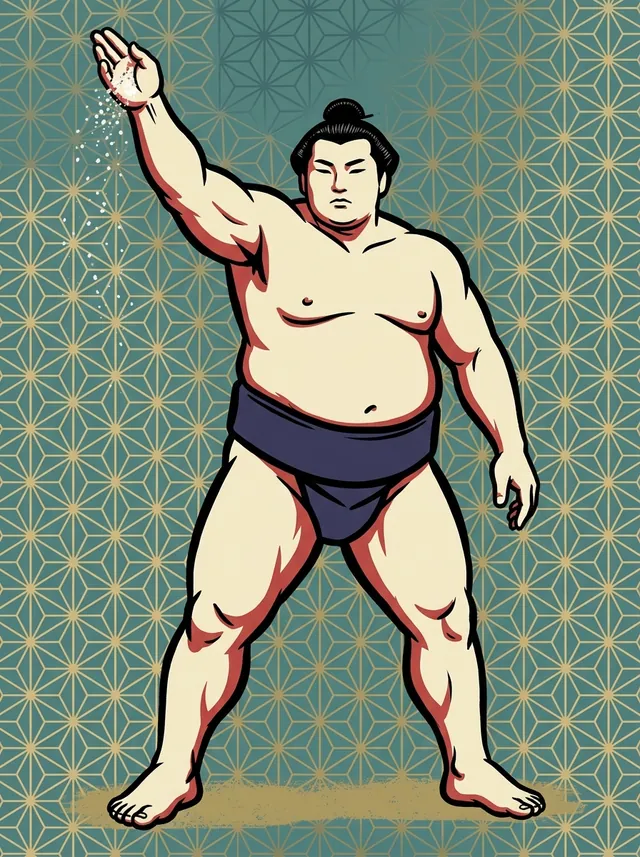 AI-generated illustration of a representative sumo wrestler. Not a photograph or a likeness of Myogiryu Yasunari.