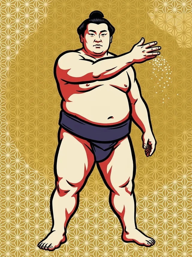 AI-generated illustration of a representative sumo wrestler. Not a photograph or a likeness of Wakamotoharu Minato.