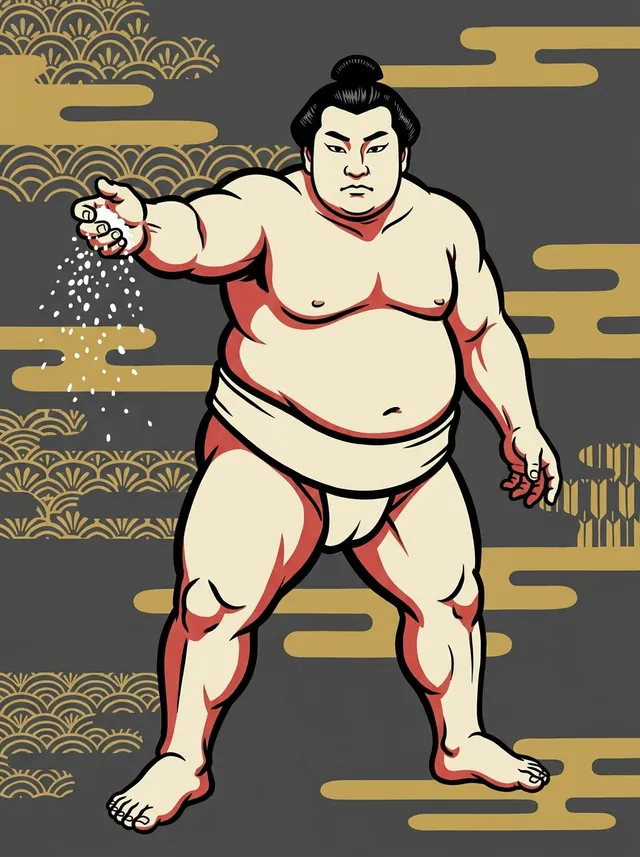 AI-generated illustration of a representative sumo wrestler. Not a photograph or a likeness of Kotoshogiku Kazuhiro.