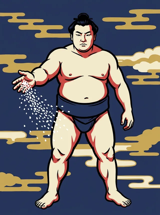 AI-generated illustration of a representative sumo wrestler. Not a photograph or a likeness of Takekaze Akira.