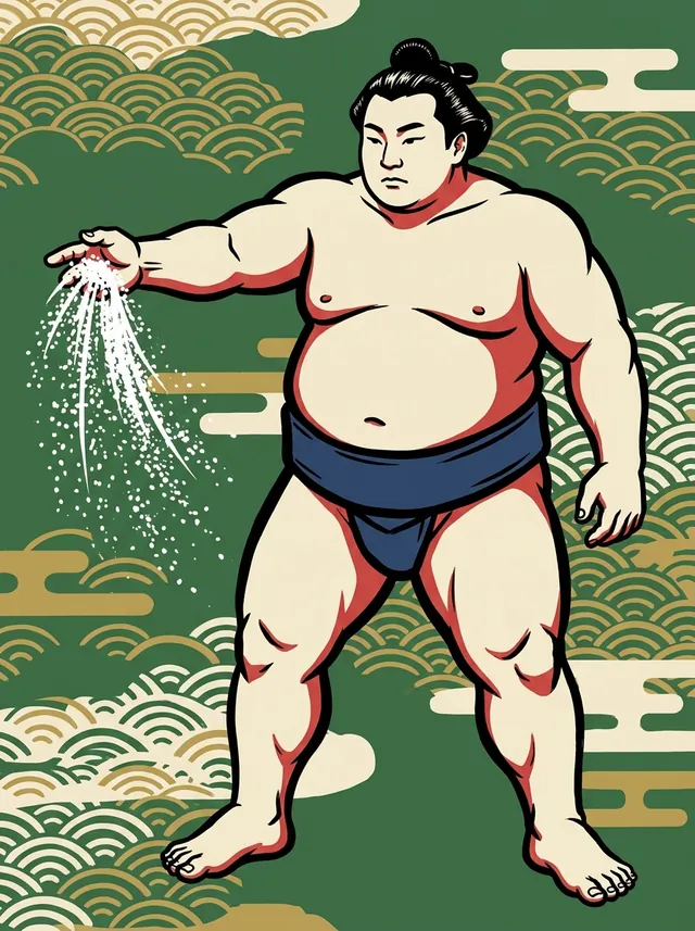AI-generated illustration of a representative sumo wrestler. Not a photograph or a likeness of Wakashoyo Shunichi.