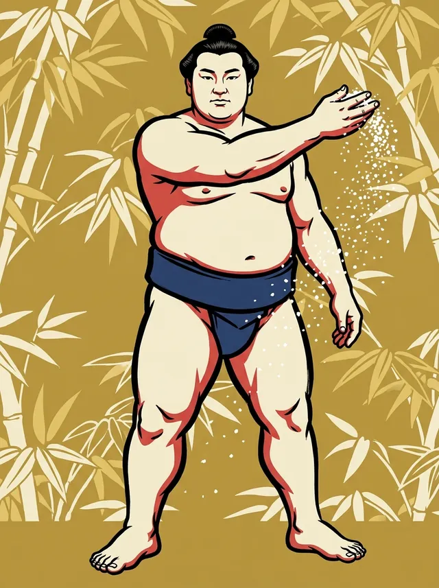 AI-generated illustration of a representative sumo wrestler. Not a photograph or a likeness of Kirishima Kazuhiro.