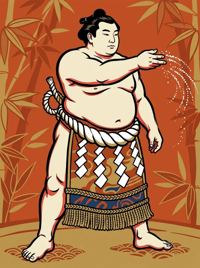 AI-generated illustration of a representative sumo wrestler. Not a photograph or a likeness of Hokutoumi Nobuyoshi.